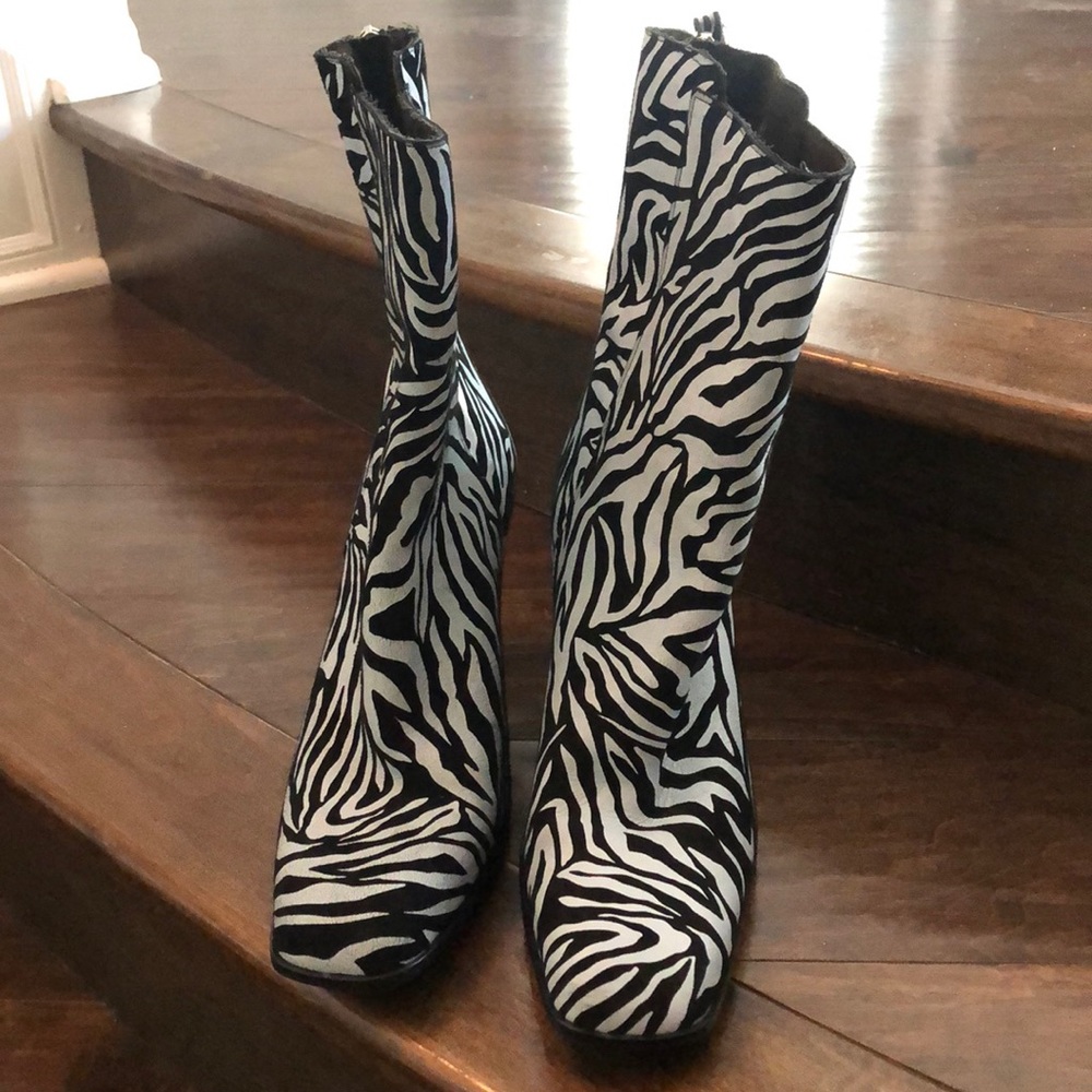 Topshop Zebra Print Boots
